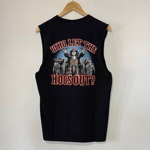 Vintage Big Dogs Tank Top / Large / 2003 / Who Let The Hogs Out?